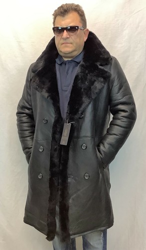 Black 100 real sheepskin - black,