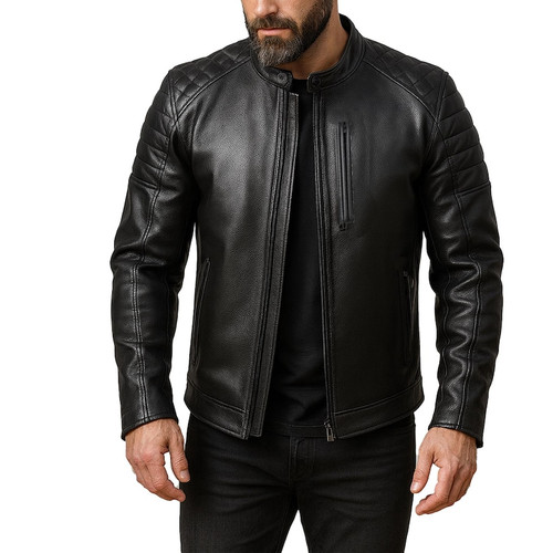 Leather jacket men classic - leather, men's
