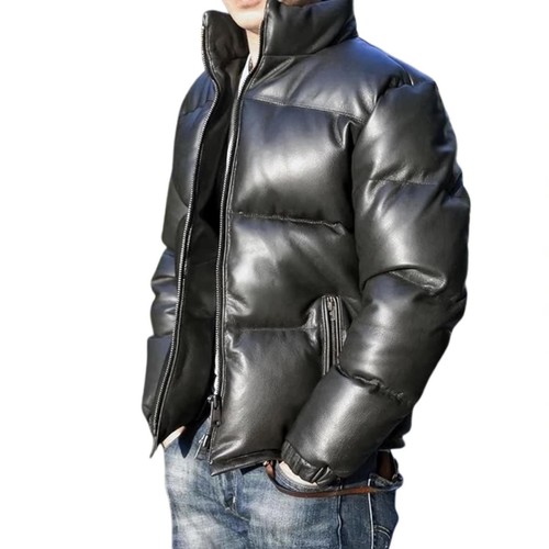 Mens black genuine - mens, lambskin